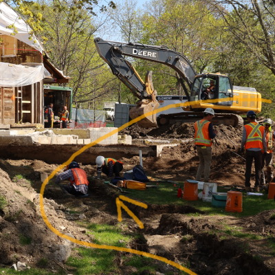 Team of archeologist